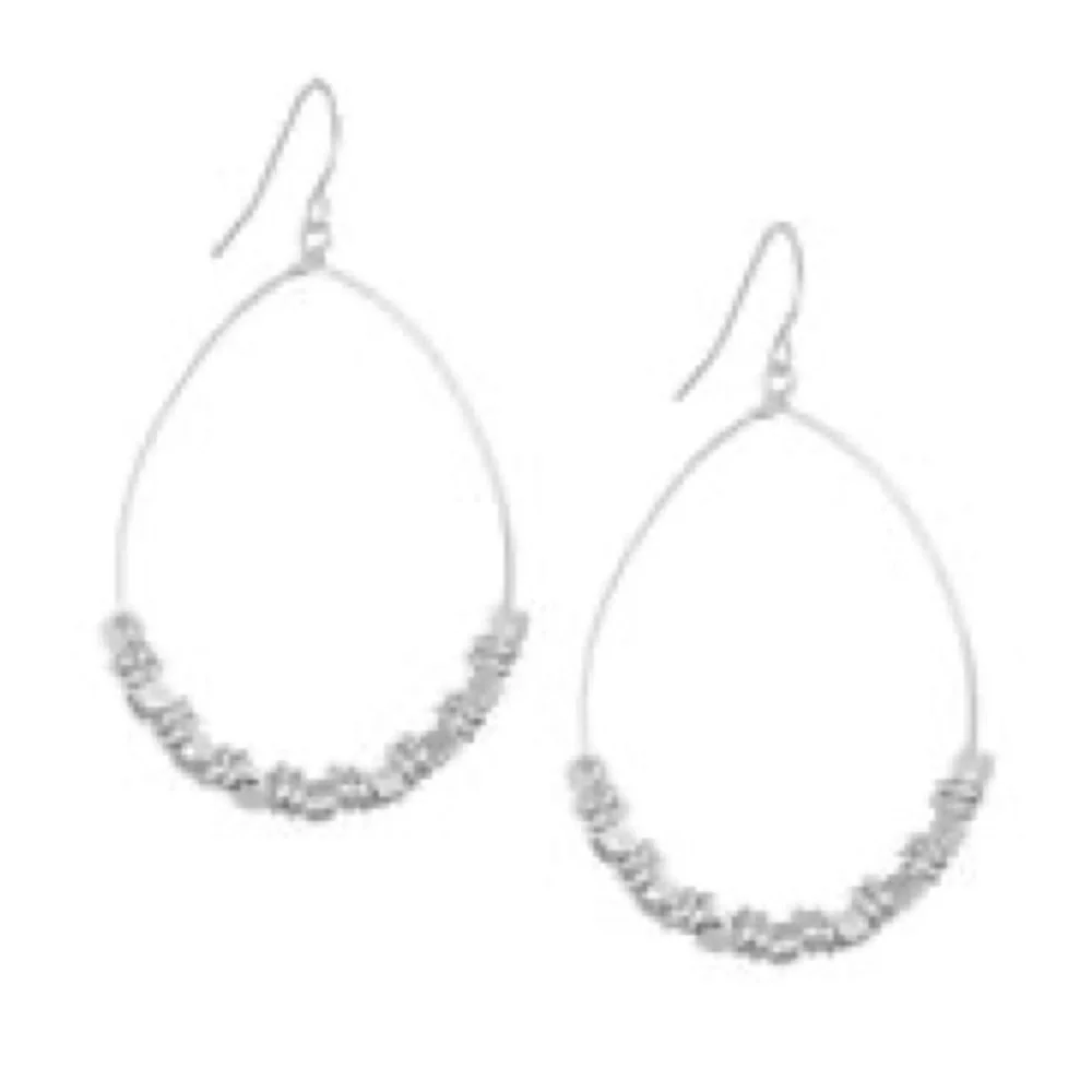 Marlyn Schiff Silver Modern Hoop Earrings - Picture 2 of 4